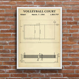 Volleyball Court Vintage Poster
