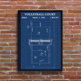 Volleyball Court Blueprint v2 Poster