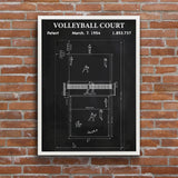 Volleyball Court Chalkboard v2 Poster