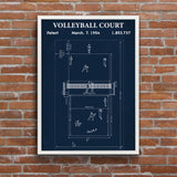Volleyball Court Navy Blue v2 Poster