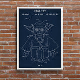 Yoda Toy Navy Blue Poster