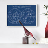 The Constellations Blueprint - Star Chart Poster