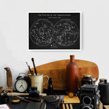 The Constellations Chalkboard - Yıldız Haritası Poster