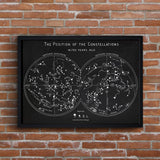 The Constellations Chalkboard - Yıldız Haritası Poster