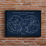 The Constellations Navy Blue - Yıldız Haritası Poster
