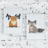 Fox & Deer - Tilki ve Geyik 2'li Set Poster