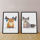Fox &amp; Deer - Fox and Deer Set of 2 Poster
