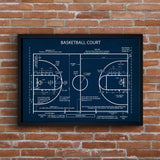 Basketball Court Navy Blue Poster