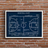 Basketball Court Navy Blue Poster