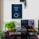 Basketball Net Navy Blue Poster