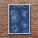 Coffee Brewer Blueprint Poster