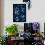 Coffee Brewer Navy Blue Poster