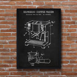 Espresso Machine Chalkboard Poster