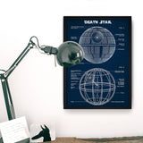Death Star Navy Blue Poster