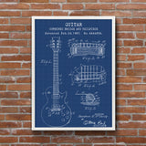 Gibson Les Paul Guitar Blueprint Poster