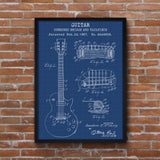 Gibson Les Paul Gitar Blueprint Poster