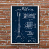 Gibson Les Paul Gitar Navy Blue Poster