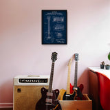 Gibson Les Paul Gitar Navy Blue Poster
