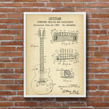 Gibson Les Paul Guitar Vintage Poster