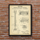 Gibson Les Paul Gitar Vintage Poster