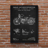 Harley Davidson Model 28B Motosiklet Chalkboard Poster