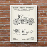 Harley Davidson Model 28B Motosiklet Ivory Poster