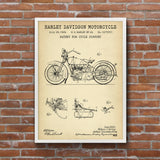 Harley Davidson Model 28B Motorcycle Vintage Poster