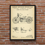Harley Davidson Model 28B Motosiklet Vintage Poster