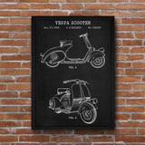 Vespa Motorsiklet Chalkboard Poster