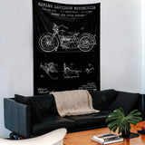 Harley Davidson Model 28B Chalkboard - Motosiklet Duvar Örtüsü