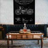 Harley Davidson Model 28B Chalkboard - Motosiklet Duvar Örtüsü