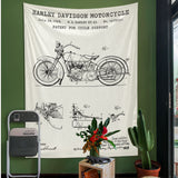 Harley Davidson Model 28B Ivory - Motosiklet Duvar Örtüsü