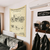 Harley Davidson Model 28B Vintage - Motorsiklet Duvar Örtüsü