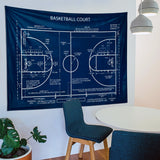 Basketball Court Navy Blue - Basketball Court Wall Covering