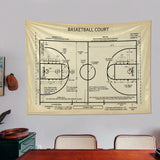 Basketball Court Vintage - Basketbol Sahası Duvar Örtüsü