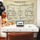 Basketball Court Vintage - Basketbol Sahası Duvar Örtüsü