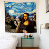 Mona Lisa- İnci Küpeli Kız The Starry Night Duvar Örtüsü