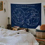 The Constellations Navy Blue Yıldız - Haritası Duvar Örtüsü
