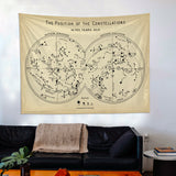 The Constellations Vintage - Yıldız Haritası Duvar Örtüsü