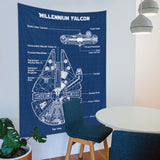 Millennium Falcon Blueprint Duvar Örtüsü