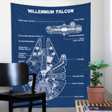 Millennium Falcon Blueprint Wall Cover