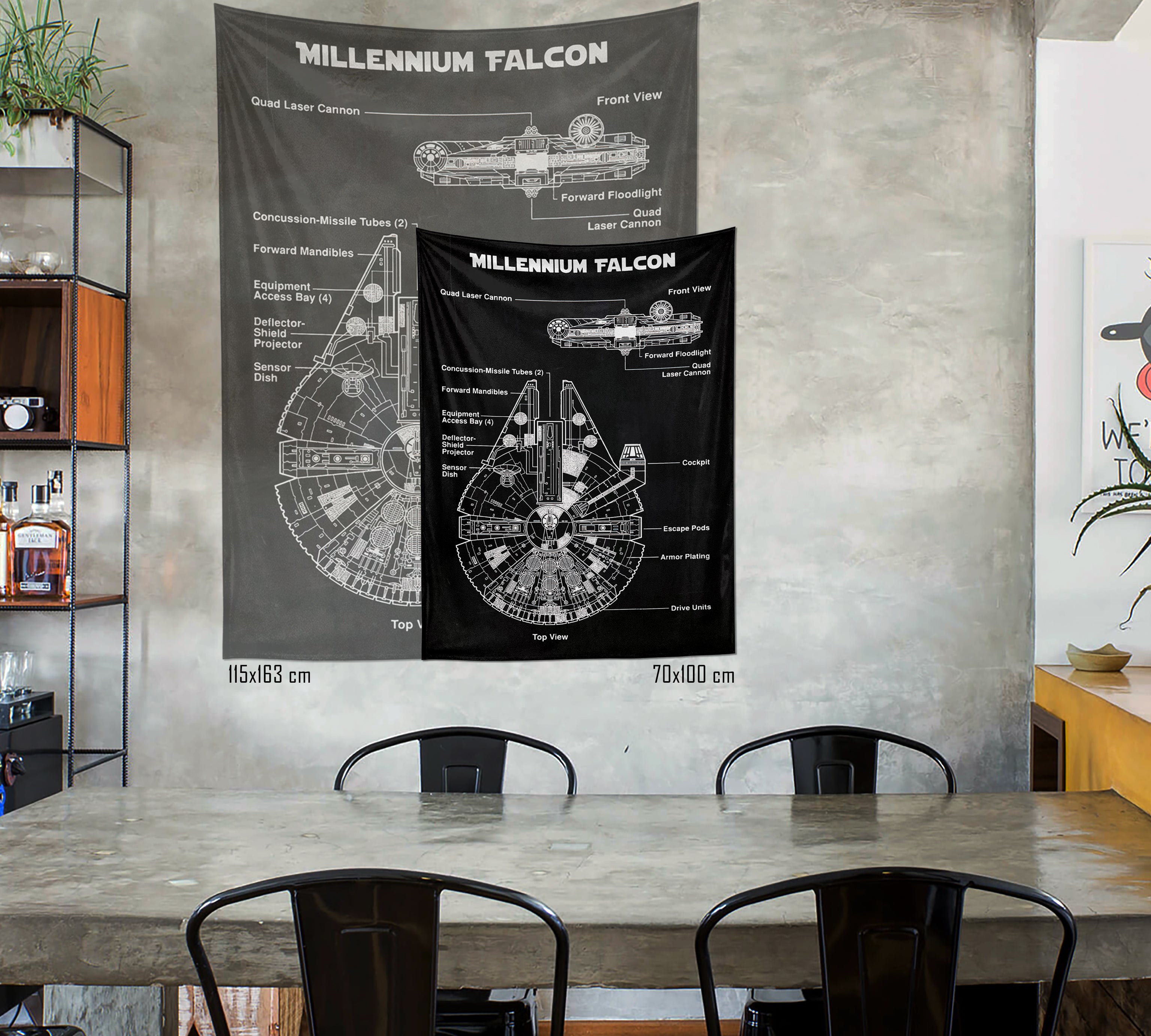 Millennium Falcon Chalkboard Duvar Örtüsü
