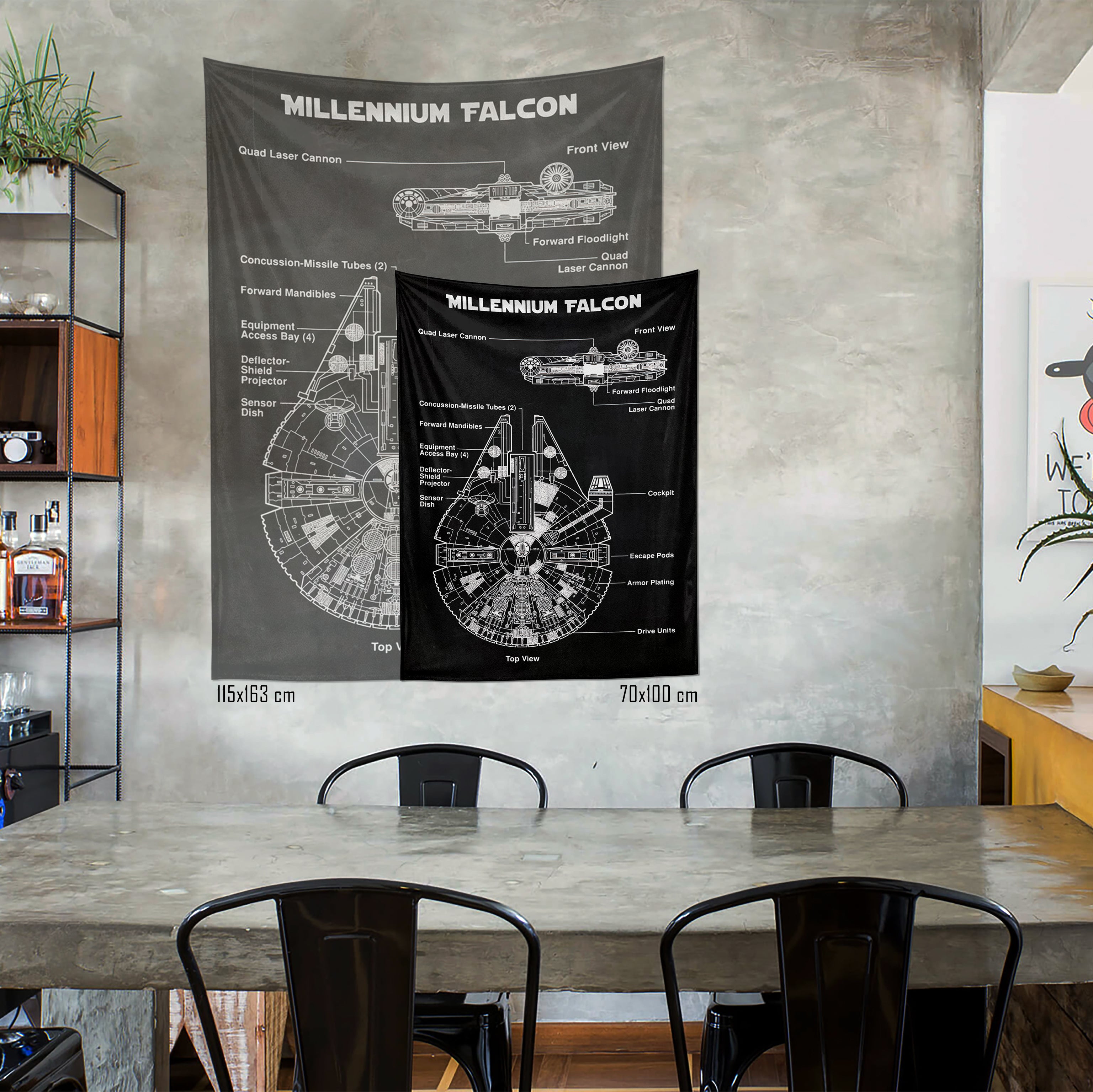 Millennium Falcon Chalkboard Duvar Örtüsü