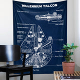 Millennium Falcon Navy Blue Duvar Örtüsü