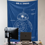 BB-8 Droid Blueprint Duvar Örtüsü