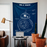 BB-8 Droid Navy Blue Duvar Örtüsü