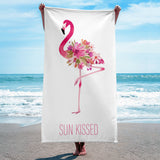Sun Kissed - Yazılı Flamingo Plaj Havlusu