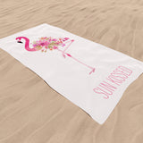 Sun Kissed - Yazılı Flamingo Plaj Havlusu