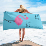 Be Always Yourself - Yazılı Flamingo Plaj Havlusu