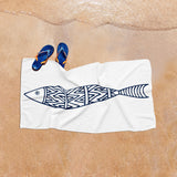 Lined Fish - Striped Fish Beach Towel